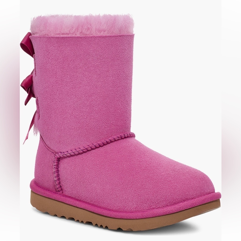 UGG Bailey Bow II Water Resistant Genuine Shearling Boot Kids Walker Size 6 M